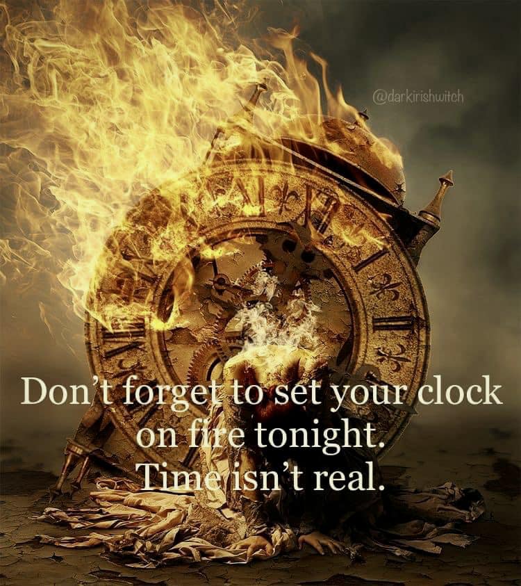 This meme is a humorous warning about the importance of setting your clocks back during the fall season, when daylight saving time ends. The image is a play on the phrase "don't forget to set your clocks back" by adding a dramatic and humorous twist, with the text "Don't forget to set your clocks back... on fire."